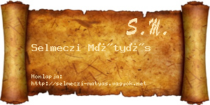 Selmeczi Mátyás névjegykártya