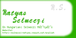 matyas selmeczi business card